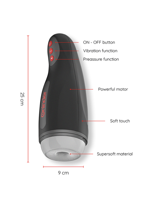 Oninder - Seoul Masturbador Masculino de Compresión y Vibración - APP Gratuita