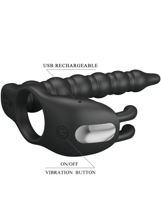 Pretty Love - Blackney Anillo Pene con Plug Vibrador