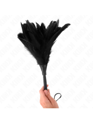 Kink - Plumas de Pollo para Cosquillas con Forma Cuerno de Criada Negro 36 cm