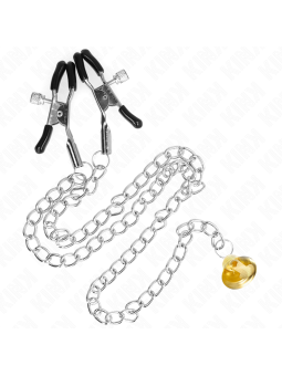Kink - Pinzas para Pezones con Campana Cascabel Dorado y Cadena 30 cm