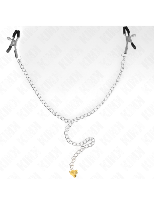 Kink - Pinzas para Pezones con Campana Cascabel Dorado y Cadena 30 cm