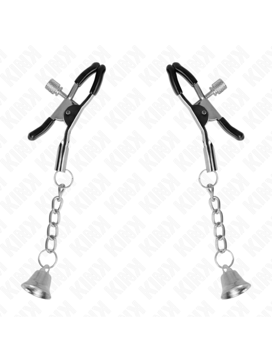 Kink - Pinzas para Pezones con Colgante de Campana Plateado 6 cm