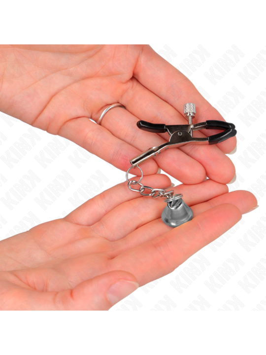 Kink - Pinzas para Pezones con Colgante de Campana Plateado 6 cm