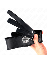 Kink - Collar con Correa 116 cm con Tachuelas Plateadas Modelo 4 Negro Ajustable 40-48 cm x 6 cm