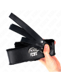 Kink - Collar con Correa 116 cm con Tachuelas Plateadas Modelo 4 Negro Ajustable 40-48 cm x 6 cm