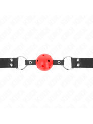 Kink - Mordaza de Bola 4 cm Transpirable con Doble Remache de Cuero 62 x 2.5 cm Ajustable 42-58 cm