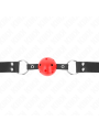 Kink - Mordaza de Bola 4 cm Transpirable con Doble Remache de Cuero 62 x 2.5 cm Ajustable 42-58 cm