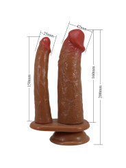 Pretty Love - Hulbert Doble Dildo Realístico con Vibración Mulato