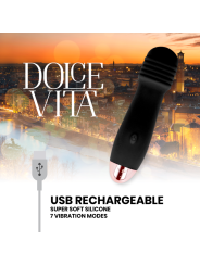 Dolce Vita - Vibrador Recargable Tres Negro 7 Velocidades