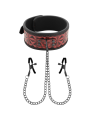 Begme - Red Edition Collar con Cadenas y Pinzas Pezones con Forro de Neopreno