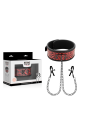 Begme - Red Edition Collar con Cadenas y Pinzas Pezones con Forro de Neopreno
