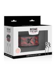 Begme - Red Edition Collar con Cadenas y Pinzas Pezones con Forro de Neopreno