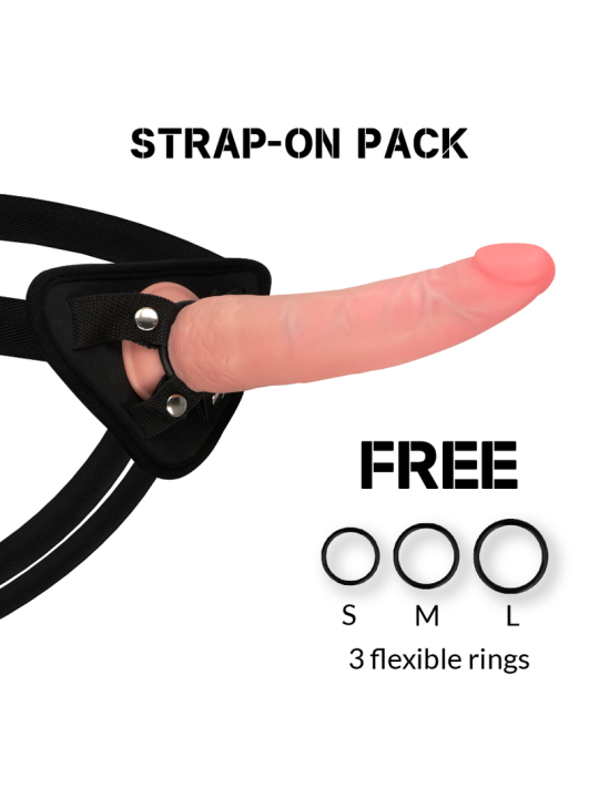Rockarmy - Arnés + Dual Density Crusader Dildo Realista 21.5 cm Ø 4.46 cm
