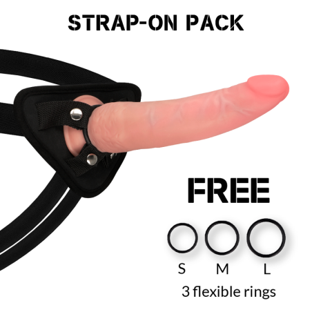Rockarmy - Arnés + Dual Density Crusader Dildo Realista 21.5 cm Ø 4.46 cm