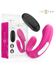 Intense - Janet Estimulador y Vibrador Dual en Forma de U con Control Remoto Rosa