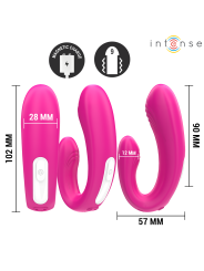 Intense - Janet Estimulador y Vibrador Dual en Forma de U con Control Remoto Rosa