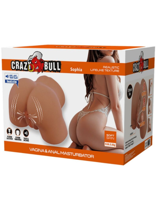 Crazy Bull - Sophia Trasero Femenino Realista Vibrador & Succionador con Sonido 5.5 kg