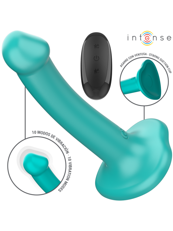 Intense - Katie Vibrador con Ventosa 10 Vibraciones Azul Oscuro Control Remoto