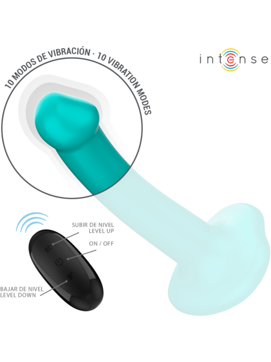 Intense - Katie Vibrador con Ventosa 10 Vibraciones Azul Oscuro Control Remoto