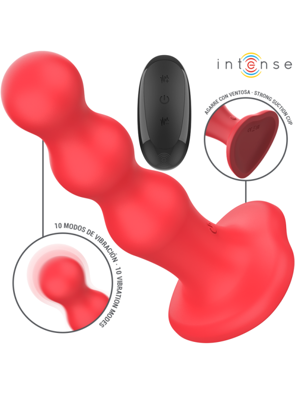 Intense - Cody Vibrador con Ventosa Rojo Control Remoto