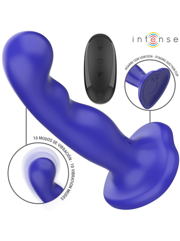 Intense - Shorty Vibrador con Ventosa Azul Control Remoto