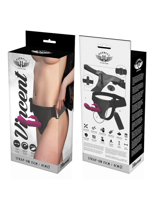 Harness Attraction - Arnés Vibrador Rabbit Vincent 15 cm Ø 4 cm