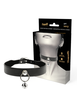 Coquette Chic Desire - Collar Cuero Vegano Accesorio Woman Cascabel/Aro