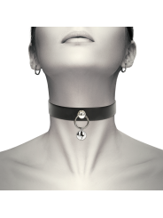 Coquette Chic Desire - Collar Cuero Vegano Accesorio Woman Cascabel/Aro