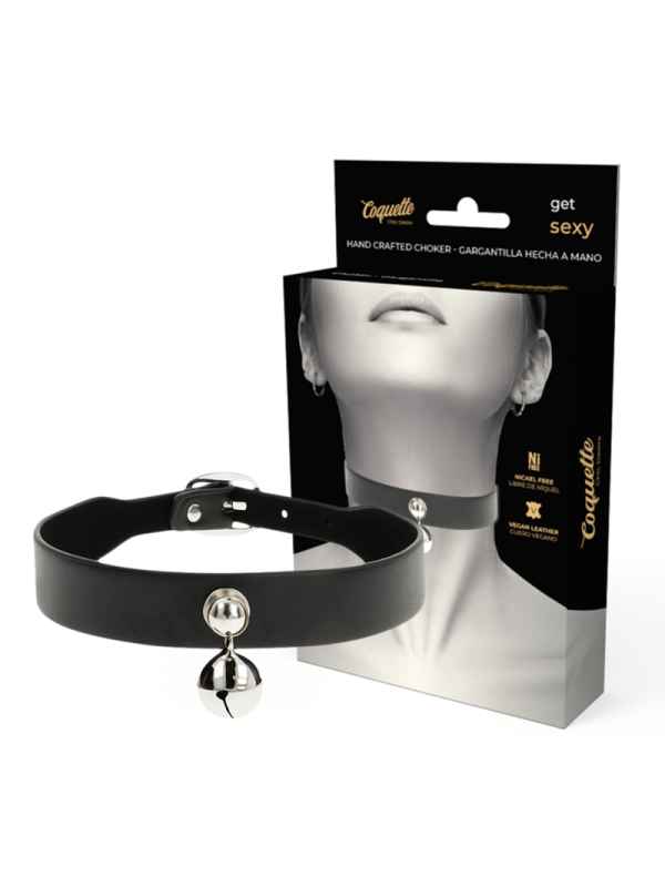 Coquette Chic Desire - Collar Cuero Vegano Accesorio Woman Cascabel
