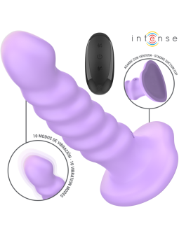 Intense - Brenda Vibrador Talla M Diseño en Espiral 10 Vibraciones Morado Control Remoto