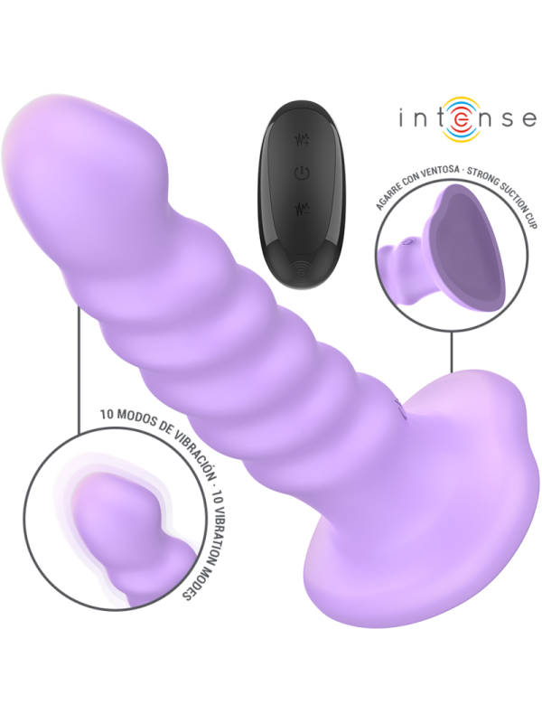 Intense - Brenda Vibrador Talla M Diseño en Espiral 10 Vibraciones Morado Control Remoto
