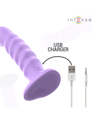 Intense - Brenda Vibrador Talla M Diseño en Espiral 10 Vibraciones Morado Control Remoto