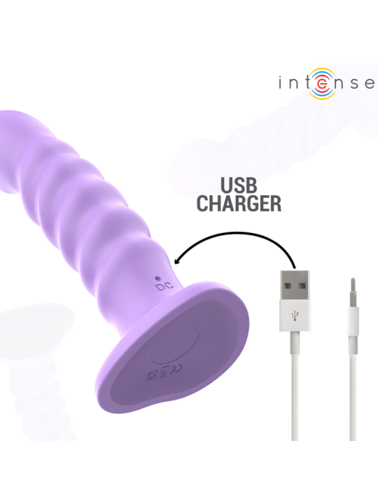 Intense - Brenda Vibrador Talla M Diseño en Espiral 10 Vibraciones Morado Control Remoto