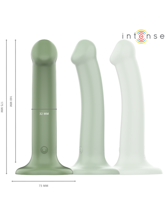 Intense - Becca Vibrador con Ventosa 10 Vibraciones Verde Control Remoto