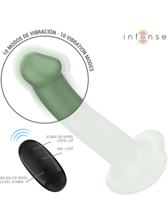 Intense - Becca Vibrador con Ventosa 10 Vibraciones Verde Control Remoto