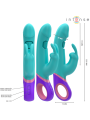 Intense - Mónica Vibrador Rabbit con Estimulador Rotatorio del Punto G Azul