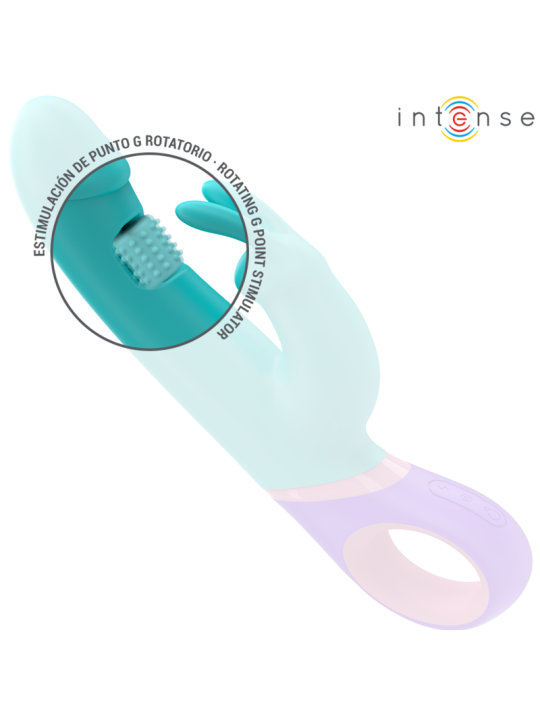 Intense - Mónica Vibrador Rabbit con Estimulador Rotatorio del Punto G Azul