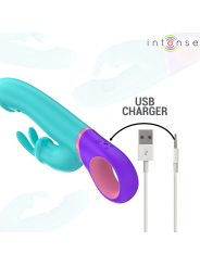 Intense - Mónica Vibrador Rabbit con Estimulador Rotatorio del Punto G Azul