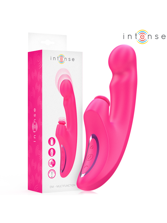 Intense - Emi Vibrador 13,5 cm Multifunción 3 en 1 10 Vibraciones Rosa