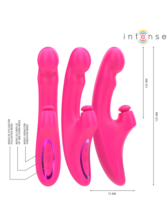 Intense - Emi Vibrador 13,5 cm Multifunción 3 en 1 10 Vibraciones Rosa