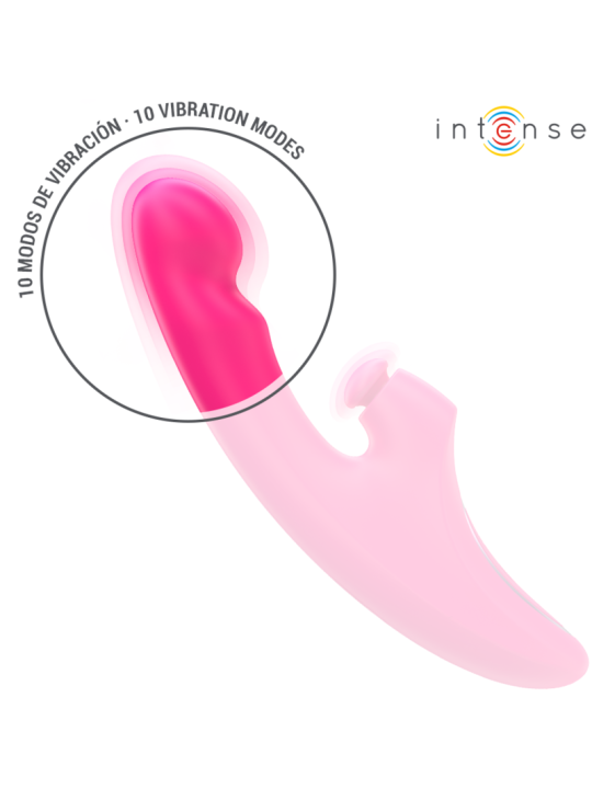 Intense - Emi Vibrador 13,5 cm Multifunción 3 en 1 10 Vibraciones Rosa