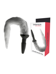 Darkness - Plug Anal Silicona con Cola Gris
