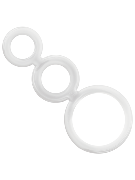 Addicted Toys - Set Anillos Pene y Testículos Clear