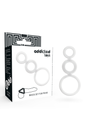Addicted Toys - Set Anillos Pene y Testículos Clear