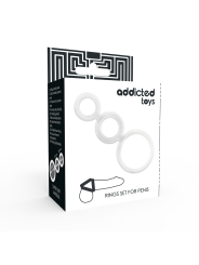 Addicted Toys - Set Anillos Pene y Testículos Clear
