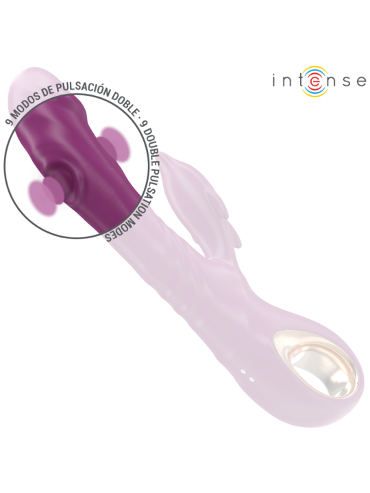 Intense - Halle Vibrador Multifunción con Lengua Estimuladora en Forma de Delfín Morado