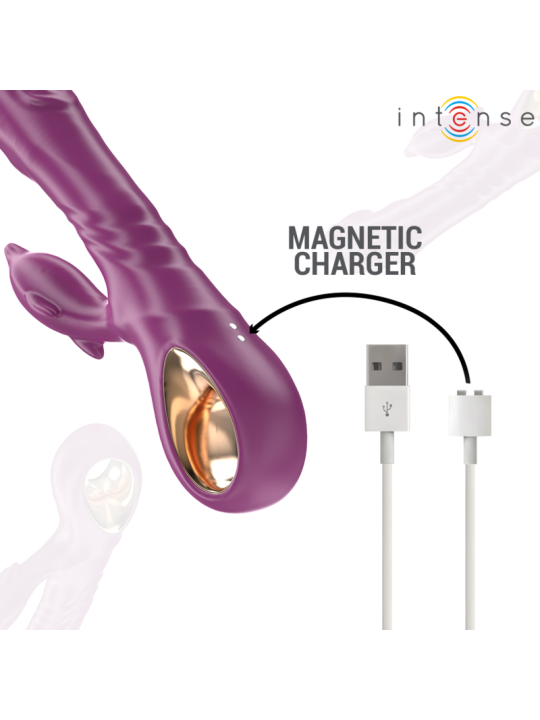 Intense - Halle Vibrador Multifunción con Lengua Estimuladora en Forma de Delfín Morado