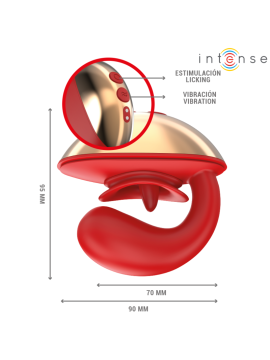 Intense - Mariah Vibrador & Estimulador en Forma de U 10 Vibraciones Rojo