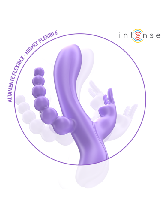 Intense - Miko Triple Vibrador Rabbit & Estimulador & Anal 7 Vibraciones Morado