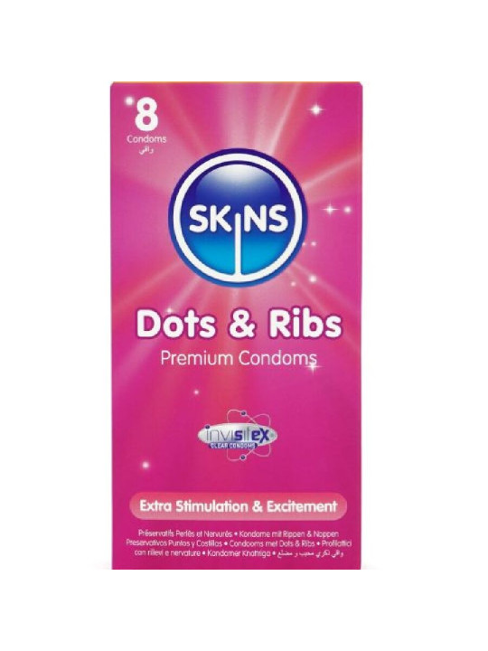 Skins - Dots & Ribs Preservativos Premium pack 8
